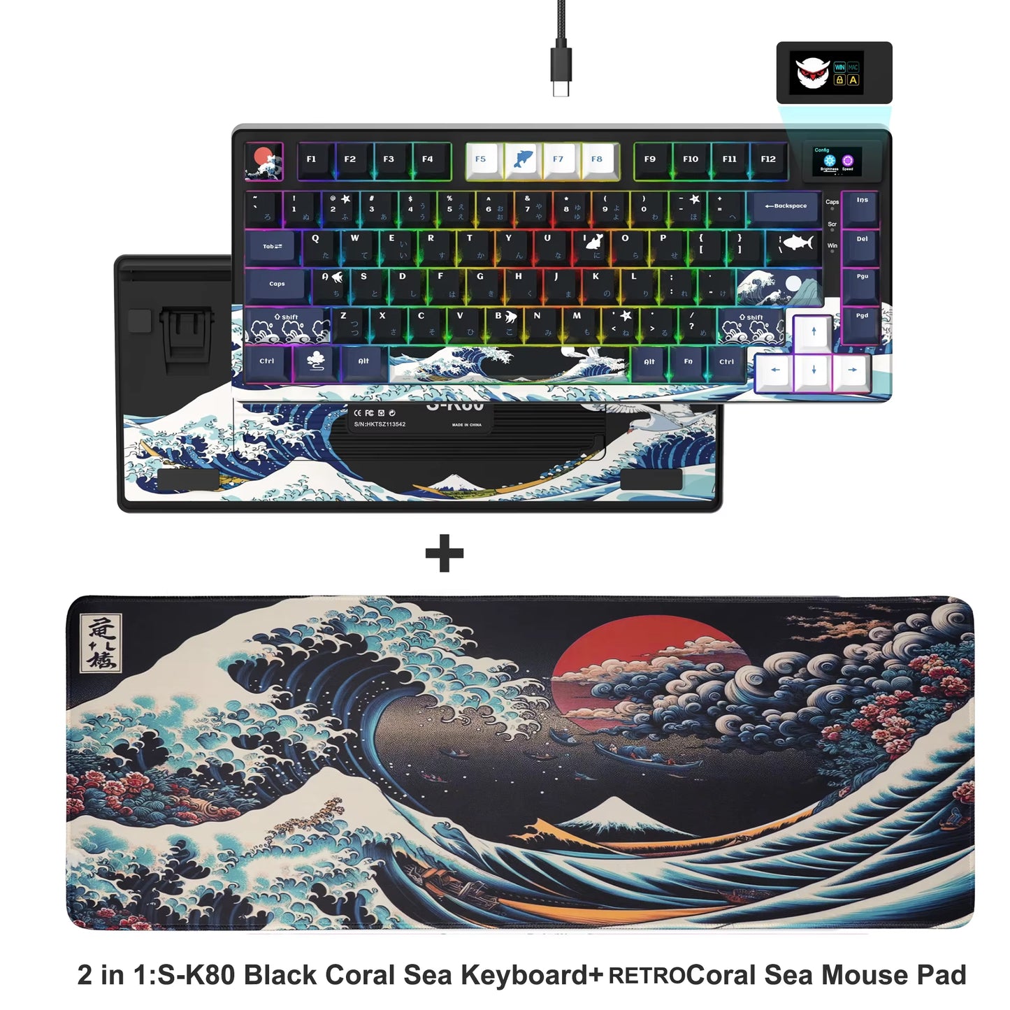 S-K80 75% Keyboard with Color OLED Display Mechanical Gaming Keyboard Hot Swap Keyboard Gasket Mount RGB Custom Keyboard