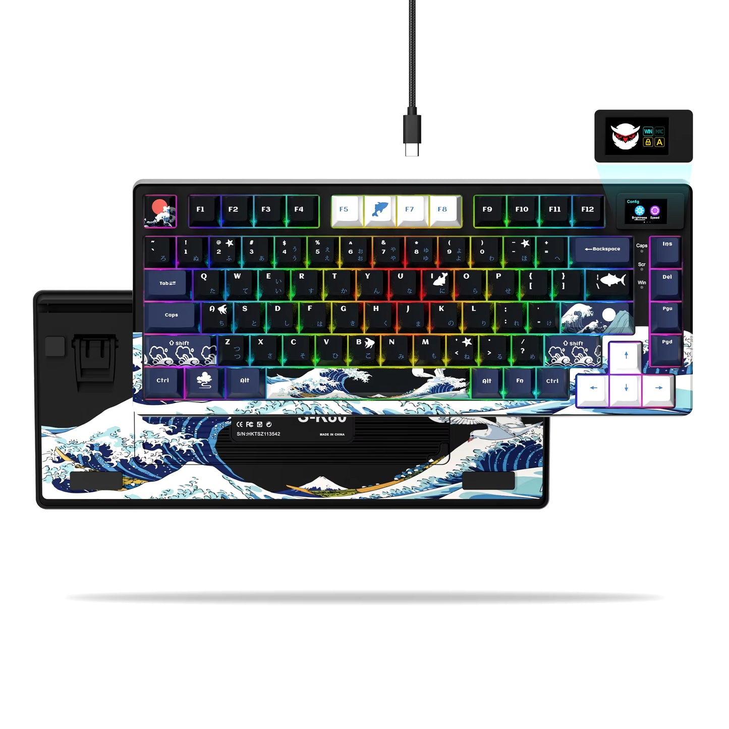 S-K80 75% Keyboard with Color OLED Display Mechanical Gaming Keyboard Hot Swap Keyboard Gasket Mount RGB Custom Keyboard